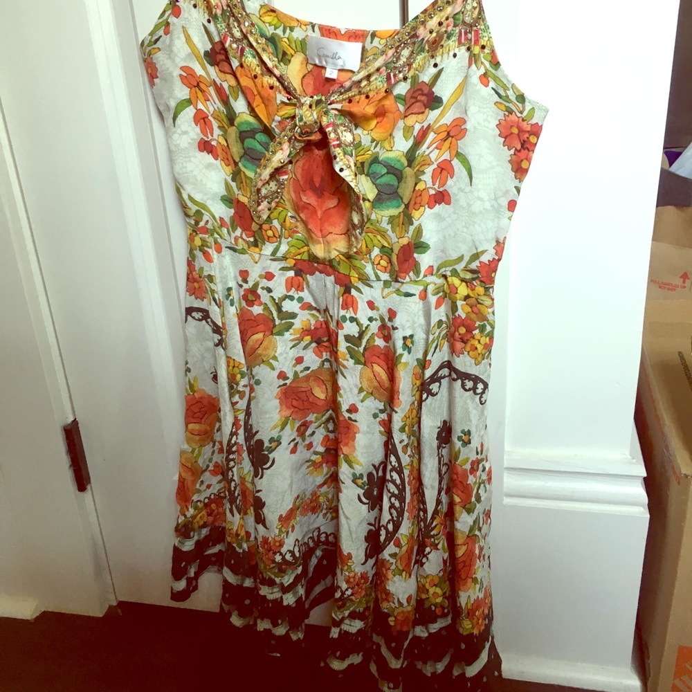 Camilla Silk & Beaded Dress